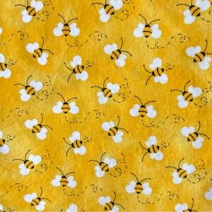 Yellow Bee Patterned Fabric Cotton 2 Yards Sewing Quilting Crafts